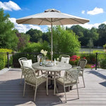 Hartmann Berkeley Cast Aluminium 6 Seater Round Set 2.5mt parasol