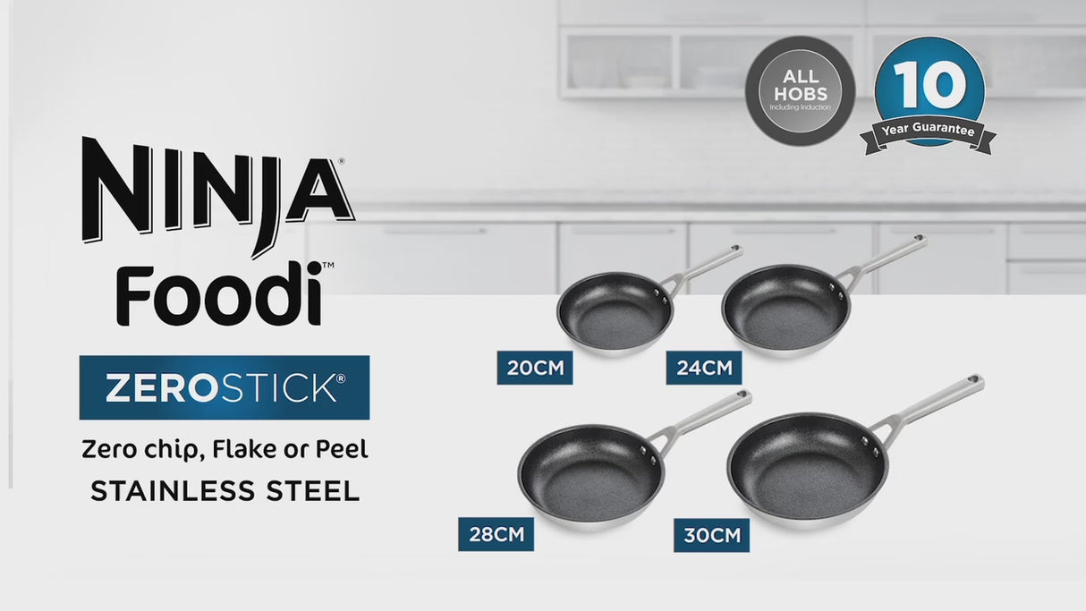 Ninja ZEROSTICK Stainless Steel 30cm Frying Pan - C60030UK