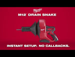 Milwaukee M12BDC8-0C M12 Sub Compact Drain Cleaner With 8mm Spiral Diameter (Bare Unit)