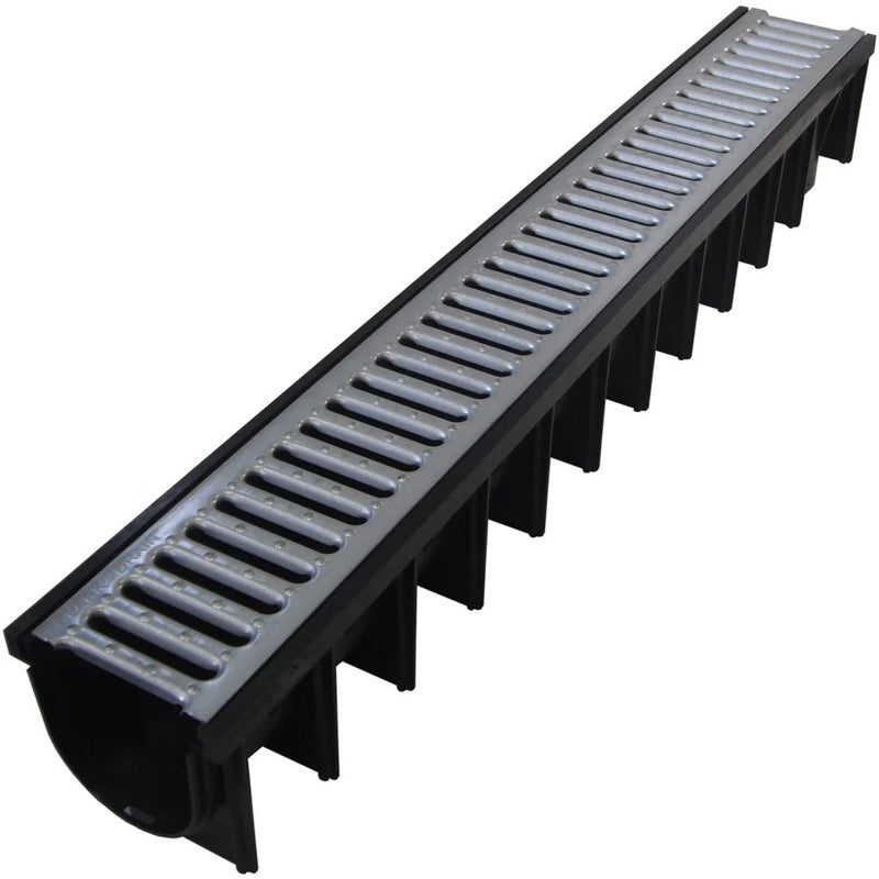 Galvanised Clarcon Drainage Channel CW Galvanised Grating 1M Length - CHANNEL GRATING - Beattys of Loughrea