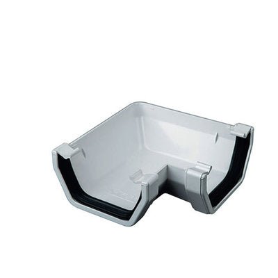 Gutter White Sq Angle 90Deg 112Mm Ras1 - PVC GUTTER DOWNPIE WHITE - Beattys of Loughrea