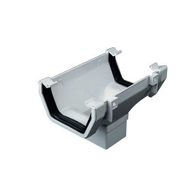 Gutter White Sq Running Outlet 112Mm Ros1 - PVC GUTTER DOWNPIE WHITE - Beattys of Loughrea