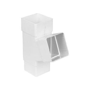 Downpipe White Sq 112Deg Y/Branch 68Mm - PVC GUTTER DOWNPIE WHITE - Beattys of Loughrea