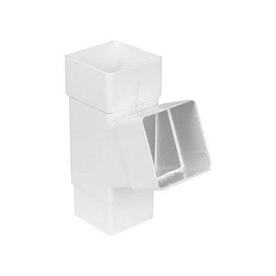 Downpipe White Sq 112Deg Y/Branch 68Mm - PVC GUTTER DOWNPIE WHITE - Beattys of Loughrea