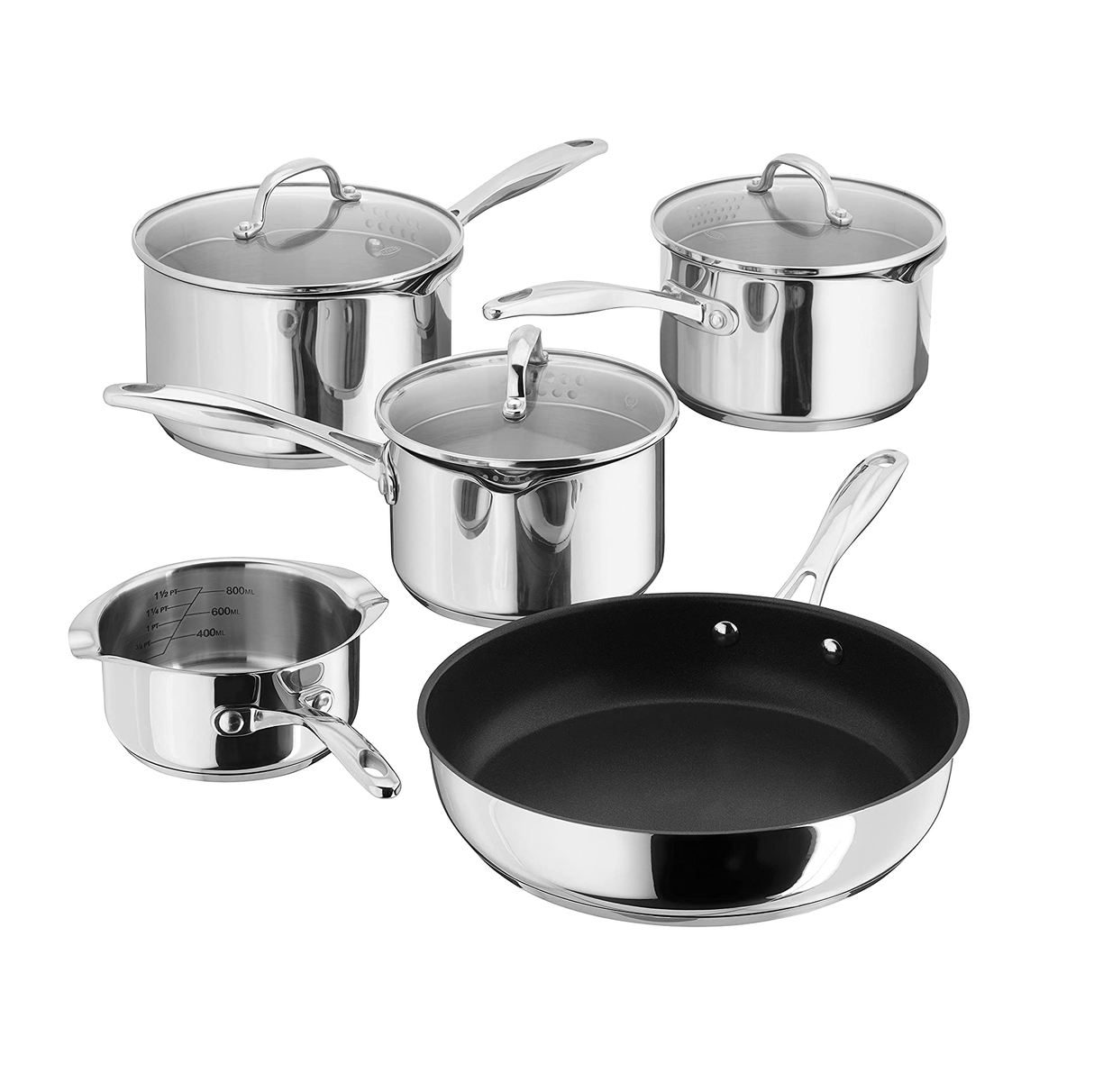 Stellar 7000 5 Piece Draining Saucepan Set S7C1D - COOKWARE - S/STEEL - Beattys of Loughrea