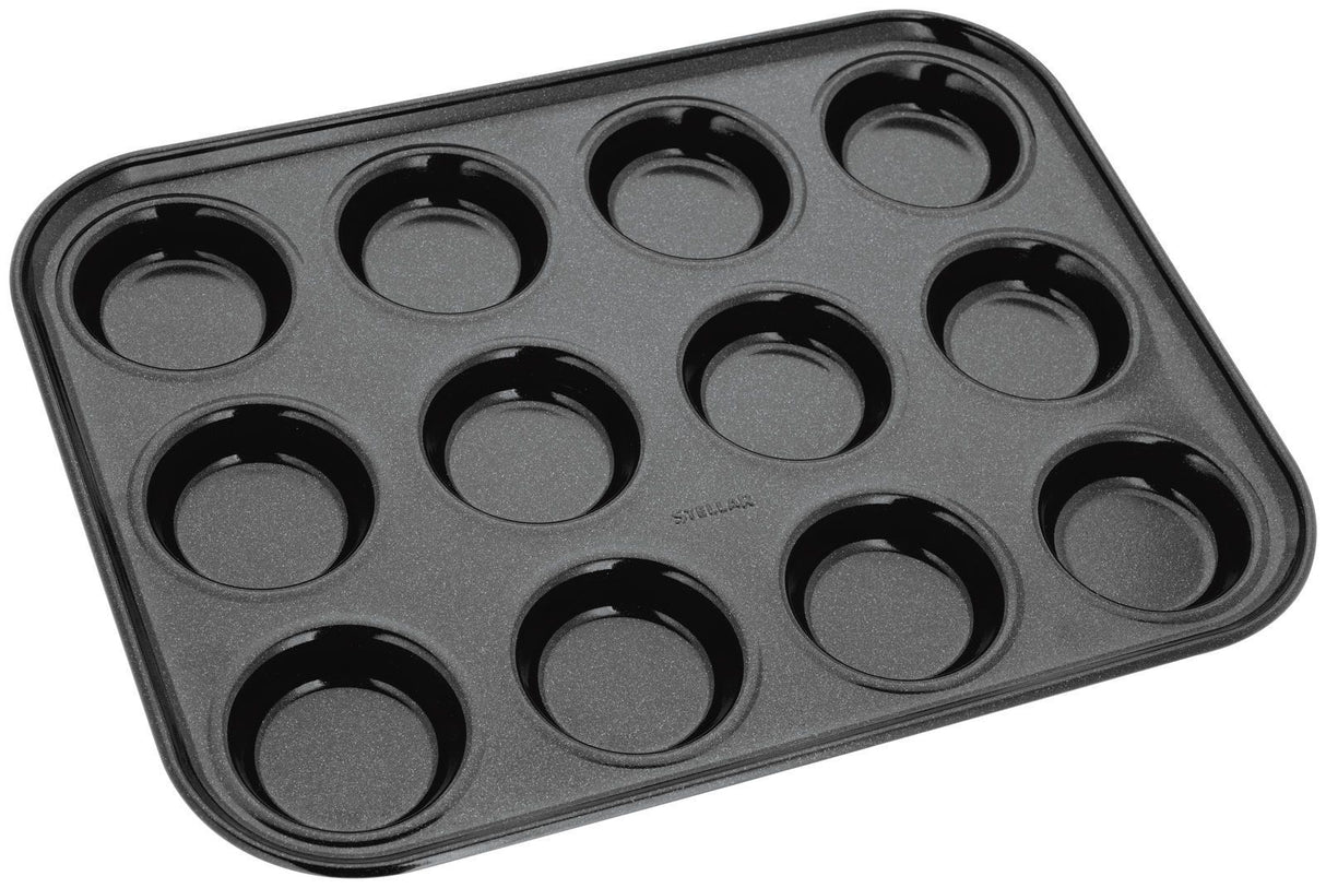 Stellar Bakeware, 12 Cup Bun Tin, Non-Stick Dishwasher safe. - BAKEWARE - Beattys of Loughrea
