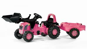 Rolly Kid Pink Tractor With Loader & Trailer - RIDE ON TRACTORS & ACCESSORIES - Beattys of Loughrea