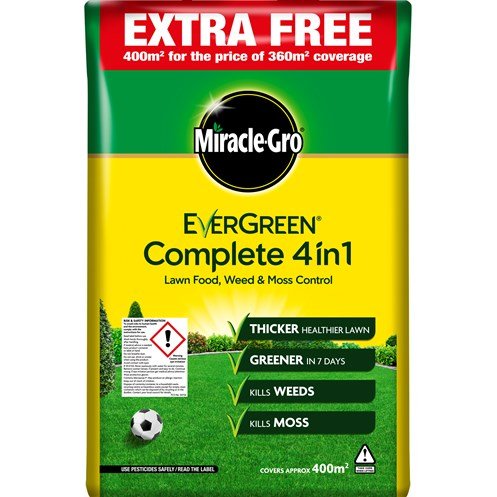 Miracle Gro 14Kg Evergreen Complete 4In1 Lawn Weed Feed 400M2 - FERTILISER GRANULAR/SOLUBLE/LIQ - Beattys of Loughrea