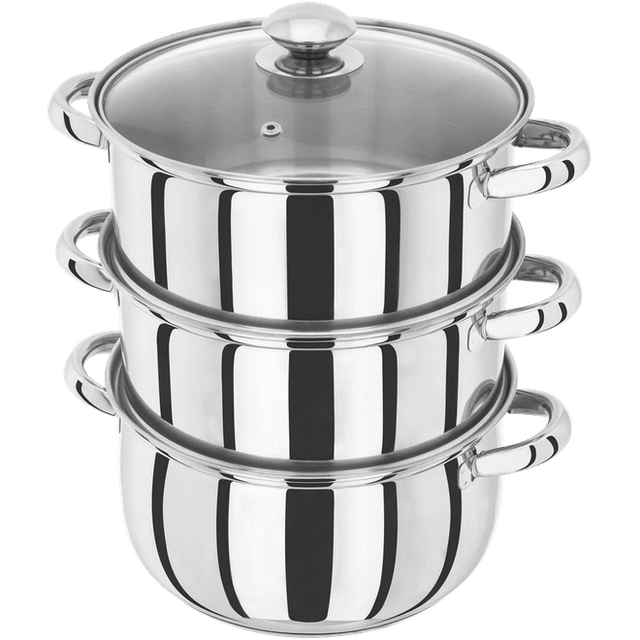 Judge Essentials, 22cm 3 Tier Glass Lid Steamer Set - COOKWARE - S/STEEL - Beattys of Loughrea