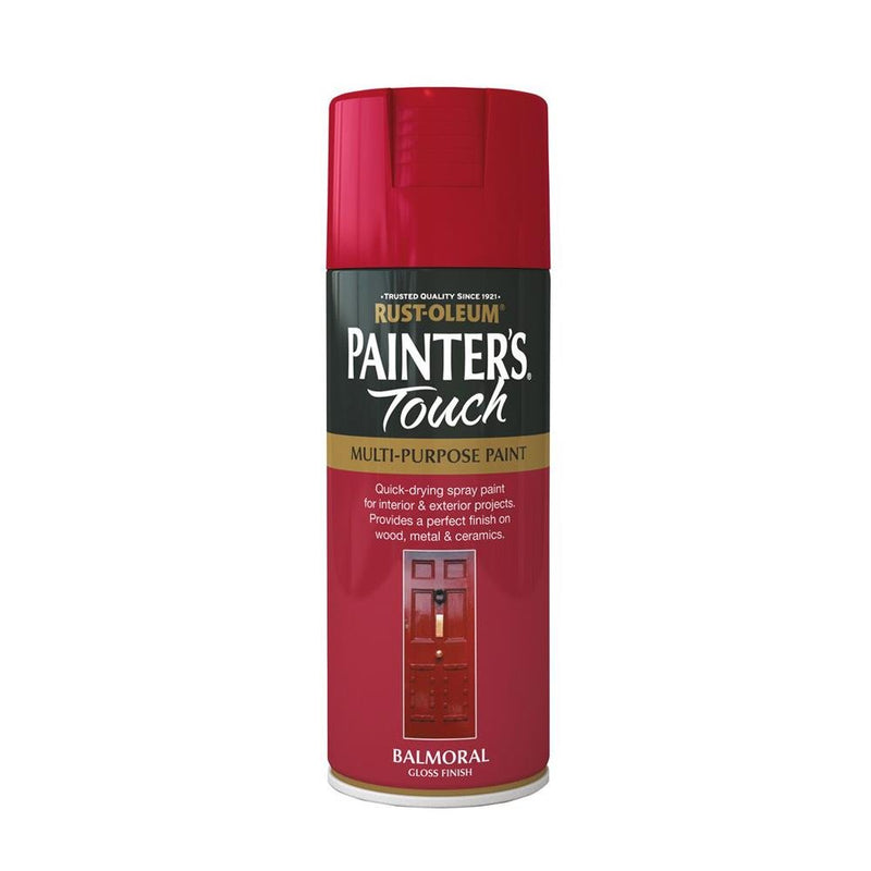 Rustoleum Painters Touch Multi-Purpose Spray Paint 400ml - Balmoral Red Gloss - METAL PAINTS - Beattys of Loughrea
