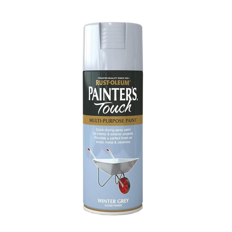 Rustoleum Painters Touch Multi-Purpose Spray Paint 400ml - Winter Grey - METAL PAINTS - Beattys of Loughrea