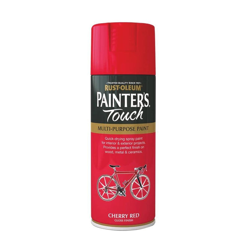 Rustoleum Painters Touch Multi-Purpose Spray Paint 400ml - Cherry Red - METAL PAINTS - Beattys of Loughrea