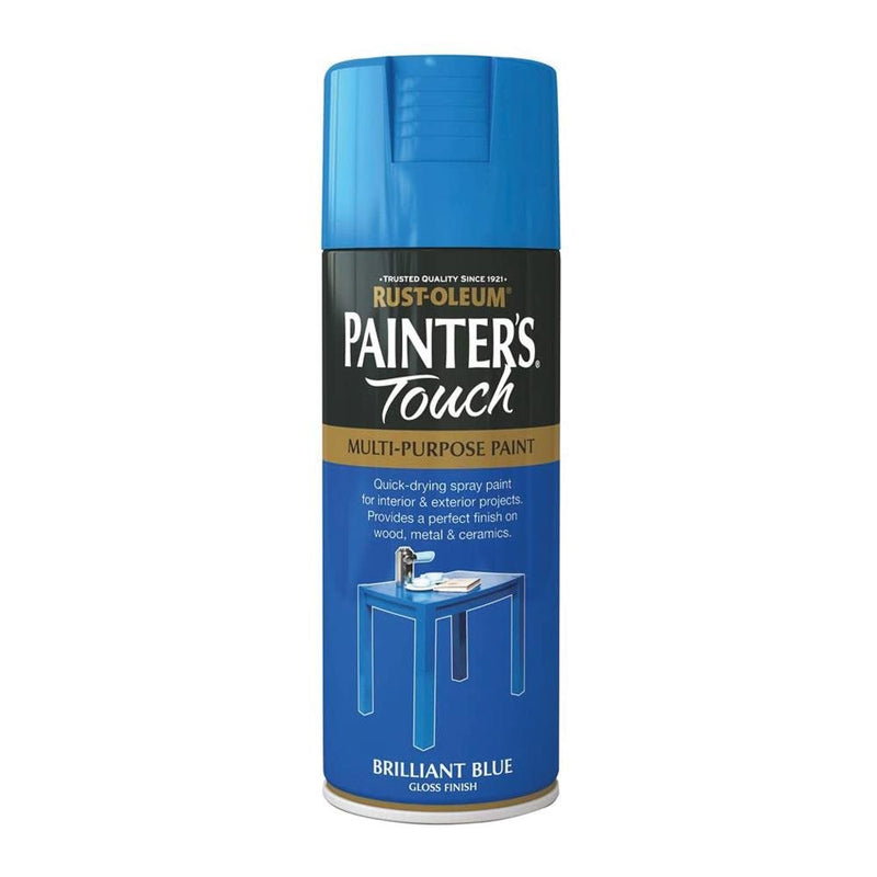 Rustoleum Painters Touch Multi-Purpose Spray Paint 400ml - Brilliant Blue - METAL PAINTS - Beattys of Loughrea
