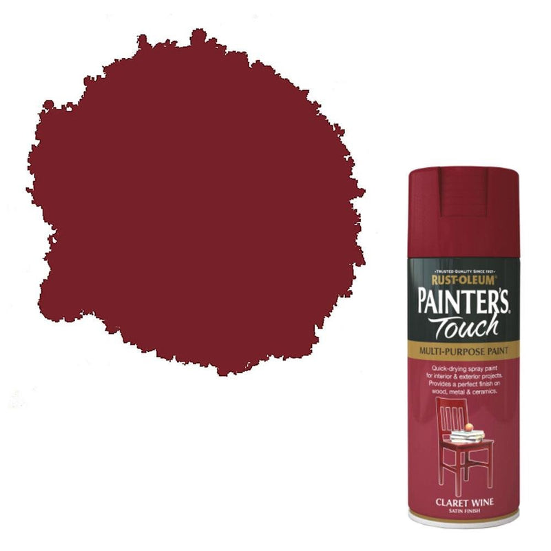 Rustoleum Painters Touch Multi-Purpose Spray Paint 400ml - Claret Wine Satin - METAL PAINTS - Beattys of Loughrea