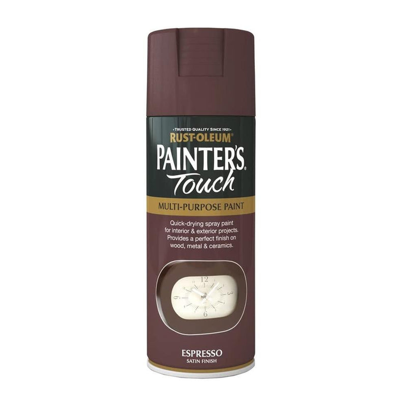 Rustoleum Painters Touch Multi-Purpose Spray Paint 400ml - Espresso Satin - METAL PAINTS - Beattys of Loughrea