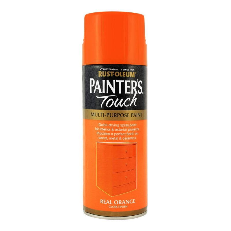 Rustoleum Painters Touch Multi-Purpose Spray Paint 400Ml - Real Orange Gloss - METAL PAINTS - Beattys of Loughrea