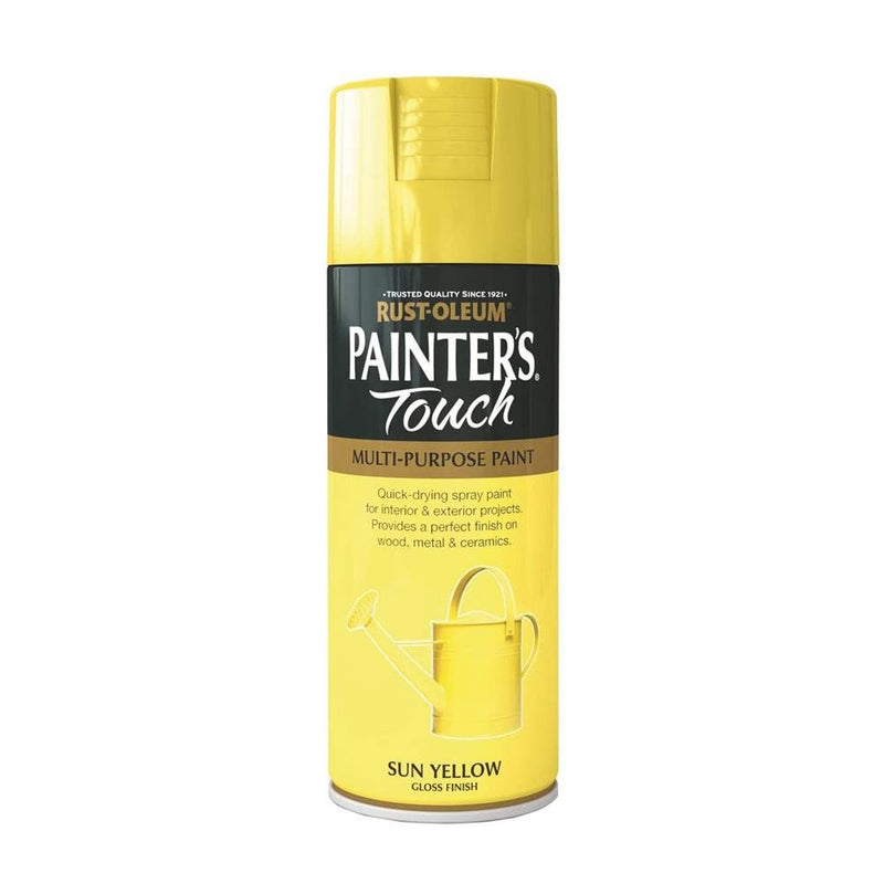 Rustoleum Painters Touch Multi-Purpose Spray Paint 400ml - Sun Yellow - METAL PAINTS - Beattys of Loughrea
