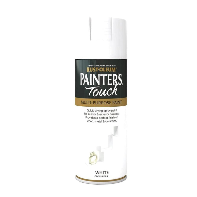 Rustoleum Painters Touch Multi-Purpose Spray Paint 400ml - Gloss White - METAL PAINTS - Beattys of Loughrea