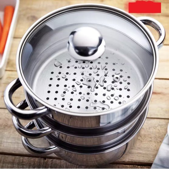 Judge Essentials, 16cm 3 Tier Glass Lid Steamer Set - COOKWARE - S/STEEL - Beattys of Loughrea