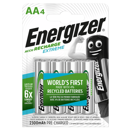 Energizer Recharge Extreme AA 4 Pack Batteries - BATTERIES - Beattys of Loughrea