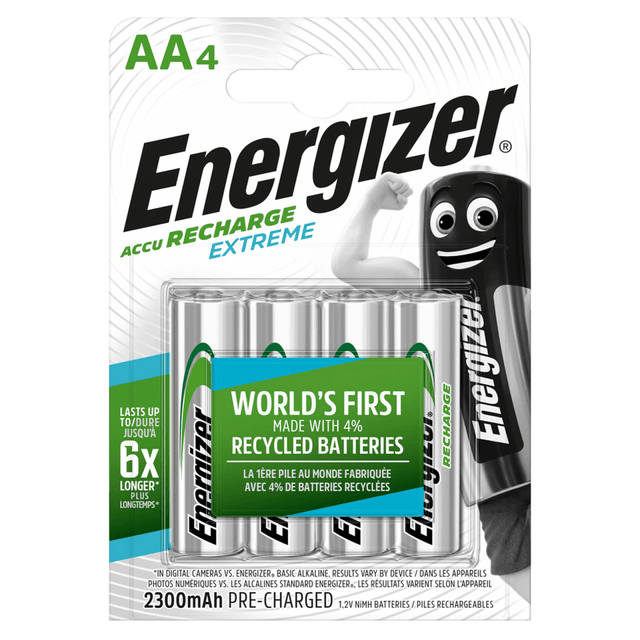 Energizer Recharge Extreme AA 4 Pack Batteries - BATTERIES - Beattys of Loughrea