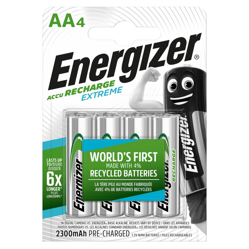 Energizer Recharge Extreme AA 4 Pack Batteries - BATTERIES - Beattys of Loughrea