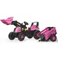 Rolly Junior Tractor, loader & farm trailer Pink - RIDE ON TRACTORS & ACCESSORIES - Beattys of Loughrea