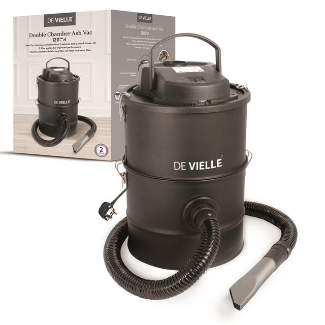 De Vielle Ash Vac Double Chamber 25L 1200W - ASHVACS (ELECT) - Beattys of Loughrea