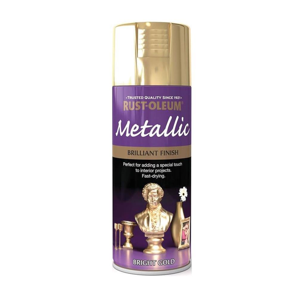 Rustoleum Bright Gold Metallic Spray Paint 400ml - METAL PAINTS - Beattys of Loughrea