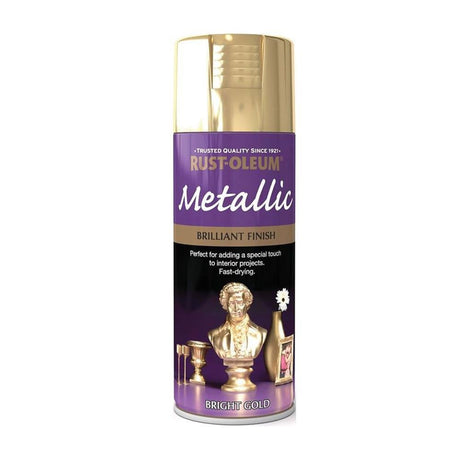 Rustoleum Bright Gold Metallic Spray Paint 400ml - METAL PAINTS - Beattys of Loughrea