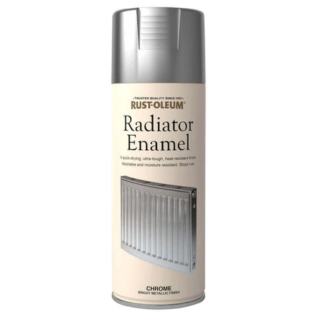 Rustoleum Radiator Spray Paint Metallic Chrome 400ml - METAL PAINTS - Beattys of Loughrea
