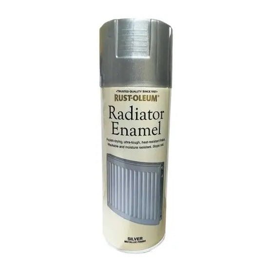 Rustoleum Radiator Enamel Heat Resistant Spray Paint 400ml - Silver - METAL PAINTS - Beattys of Loughrea