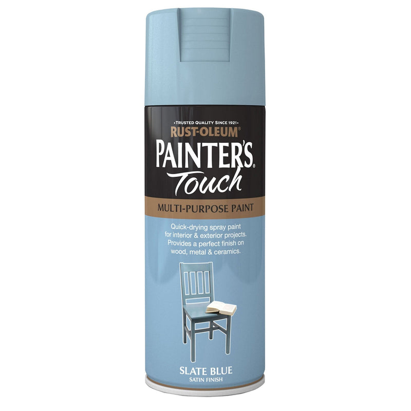 Rustoleum Painters Touch Multi-Purpose Spray Paint 400ml - Slate Blue Satin - METAL PAINTS - Beattys of Loughrea