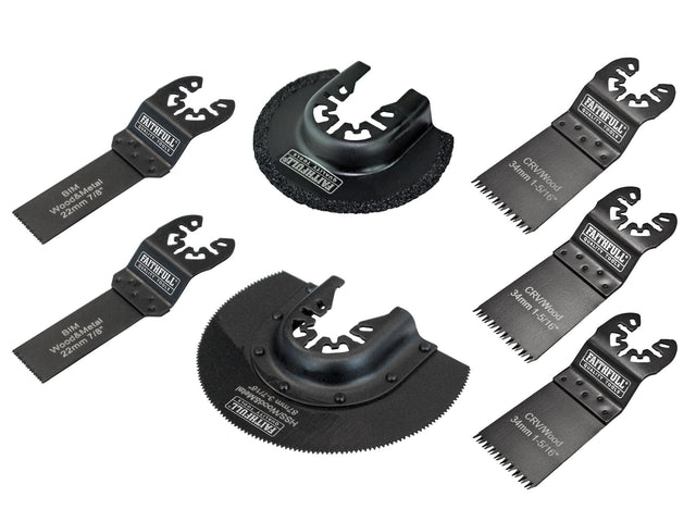 Faithfull 7pc Multi Function Tool Blade Set - TOOL SETS/ SOCKET SETS - Beattys of Loughrea