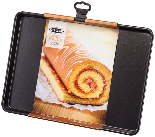 Stellar Bakeware, 33 x 23 x 2cm Swiss Roll Tin, Non-Stick. Dishwasher safe. - BAKEWARE - Beattys of Loughrea