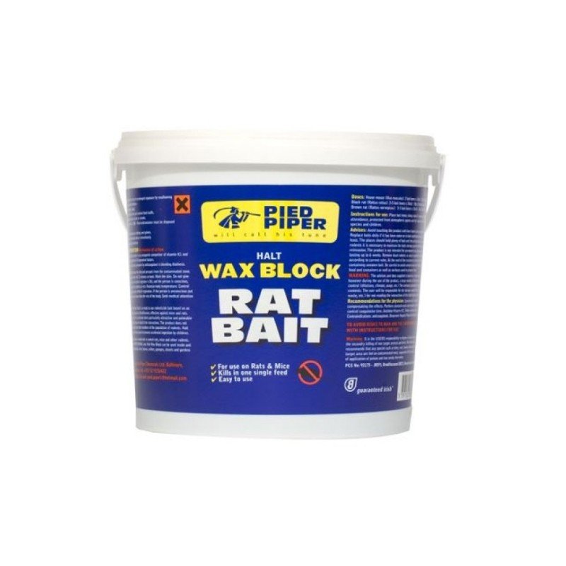Pied Piper Wax Block Rat Bait 2.5Kg - VERMIN BAIT/TRAP/FLY SPRAY - Beattys of Loughrea