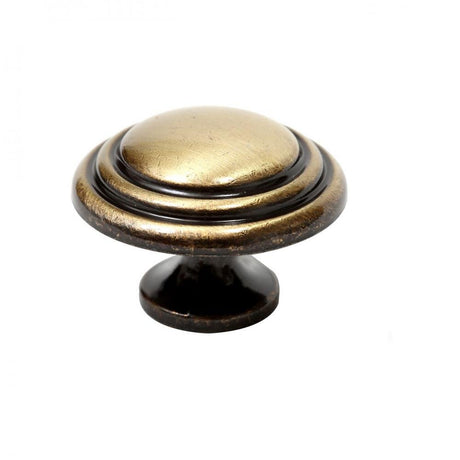 Phoenix Door Knob Double Indent - Bronze 25mm - CABINET KNOBS - Beattys of Loughrea