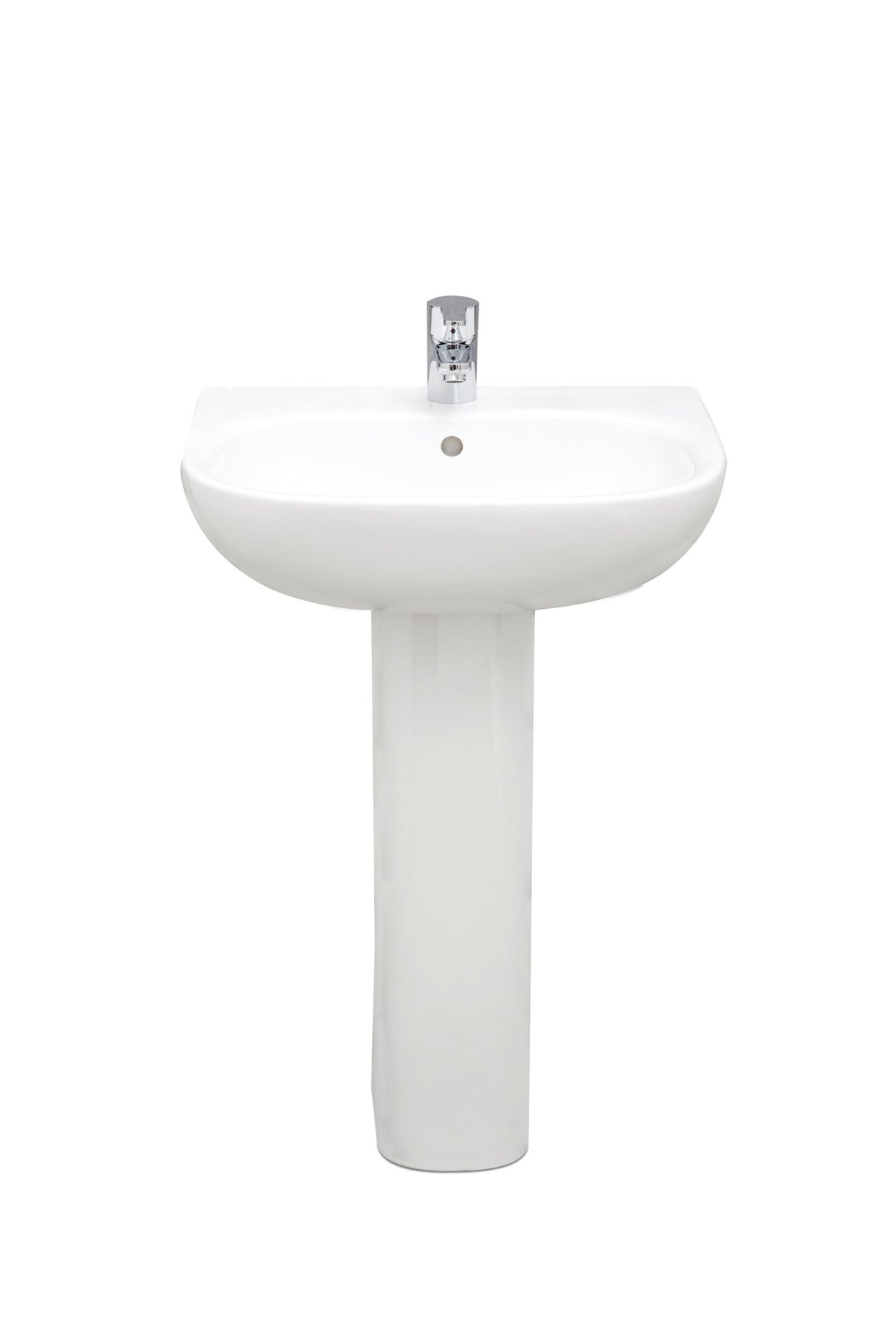 Sonas ToniqueWashbasin & Full Pedestal - 55cm White BS2020 - WASH HAND BASIN - Beattys of Loughrea
