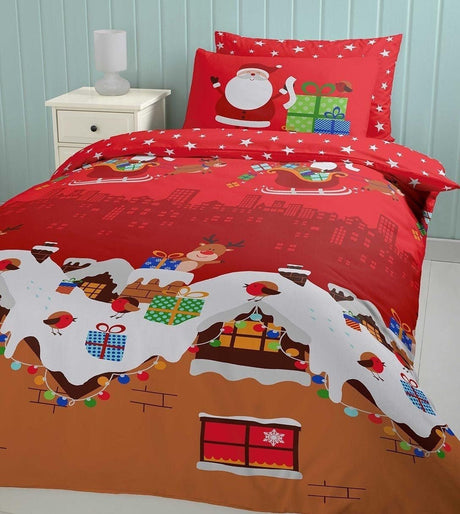 Catherine Lansfield Santa's Christmas Presents Duvet Cover Single - DUVET COVERS - Beattys of Loughrea