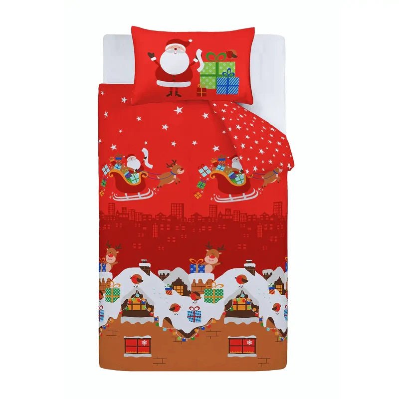 Catherine Lansfield Santa's Christmas Presents Duvet Cover Double - DUVET COVERS - Beattys of Loughrea