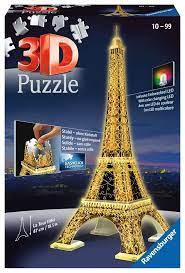 Eiffel Tower 3D Puzzle W/ Lights 216Pc Jigsaw Puzzle - JIGSAWS - Beattys of Loughrea