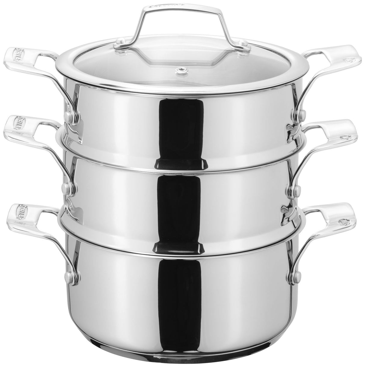 Stellar Steamers, 24cm 3 Tier Steamer Set - COOKWARE - S/STEEL - Beattys of Loughrea