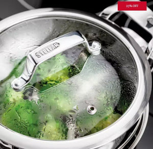 Stellar Steamers, 24cm 3 Tier Steamer Set - COOKWARE - S/STEEL - Beattys of Loughrea