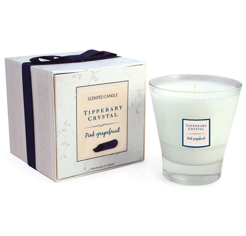 TIPPERARY CRYSTAL Pink Grapefruit Filled Tumbler Candle - CANDLES - Beattys of Loughrea