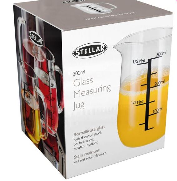STELLAR Kitchen 300ml Glass Measuring Jug - KITCHEN HAND TOOLS - Beattys of Loughrea