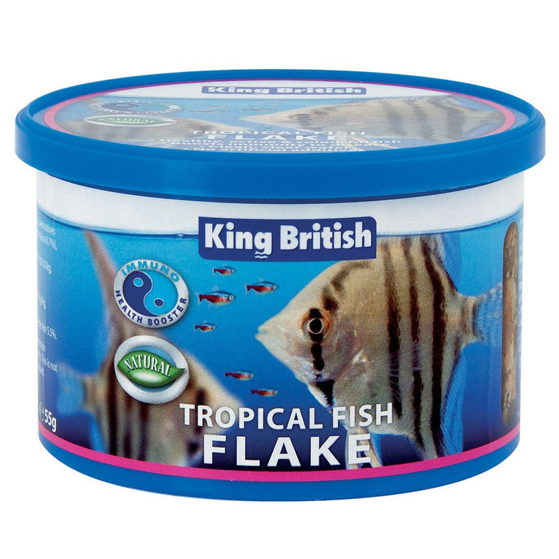 Tropical Fish Flakes 55G King British - SMALL PET ANIMAL FOOD / FISH - Beattys of Loughrea