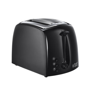 RUSSELL HOBBS 21641 TEXTURES 2 SLICE TOASTER BLACK - TOASTERS - Beattys of Loughrea