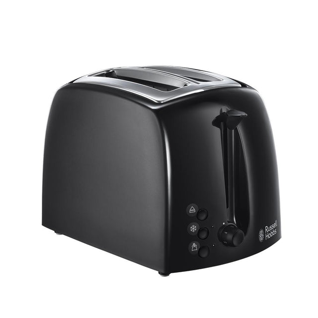 RUSSELL HOBBS 21641 TEXTURES 2 SLICE TOASTER BLACK - TOASTERS - Beattys of Loughrea
