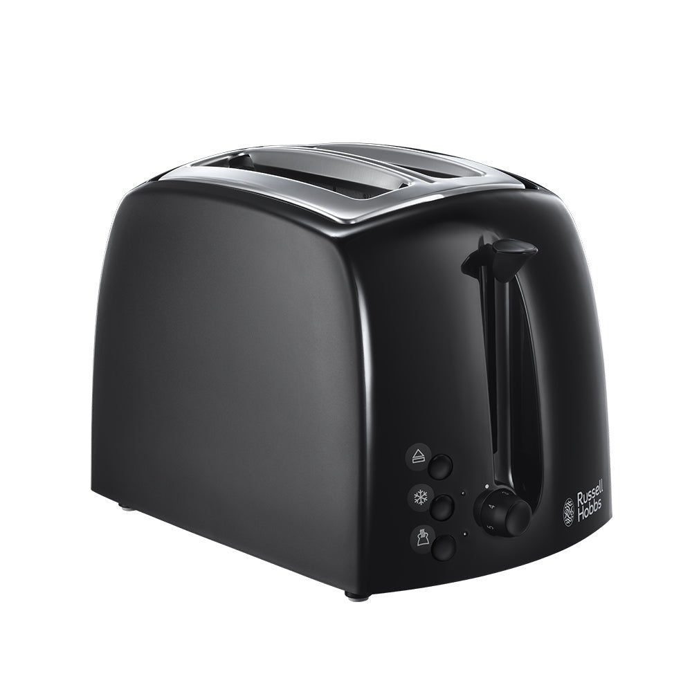 RUSSELL HOBBS 21641 TEXTURES 2 SLICE TOASTER BLACK - TOASTERS - Beattys of Loughrea