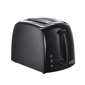 RUSSELL HOBBS 21641 TEXTURES 2 SLICE TOASTER BLACK - TOASTERS - Beattys of Loughrea